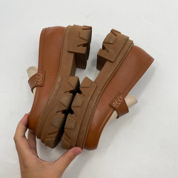 Alohas Tan & white trailblazers bicolor leather chunky loafers - Picture 5 of 11